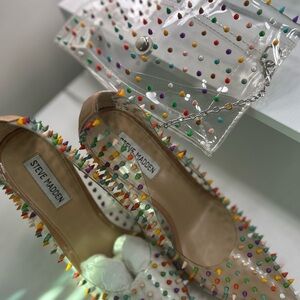 Steve Madden Silver Studded Stiletto Heels
